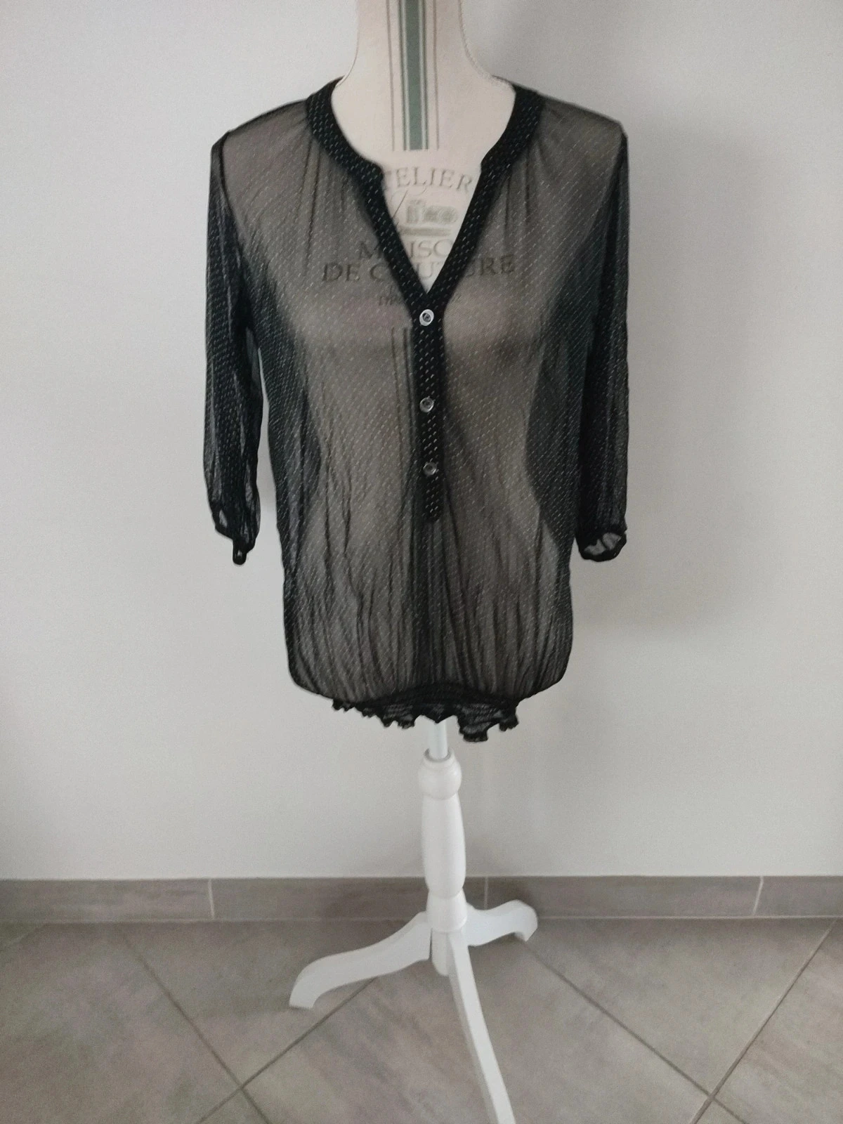T shirt manches trois quarts femme taille 38